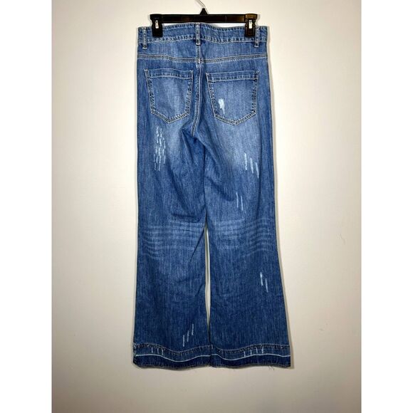 distressed wide leg jeans - Picture 3 of 3